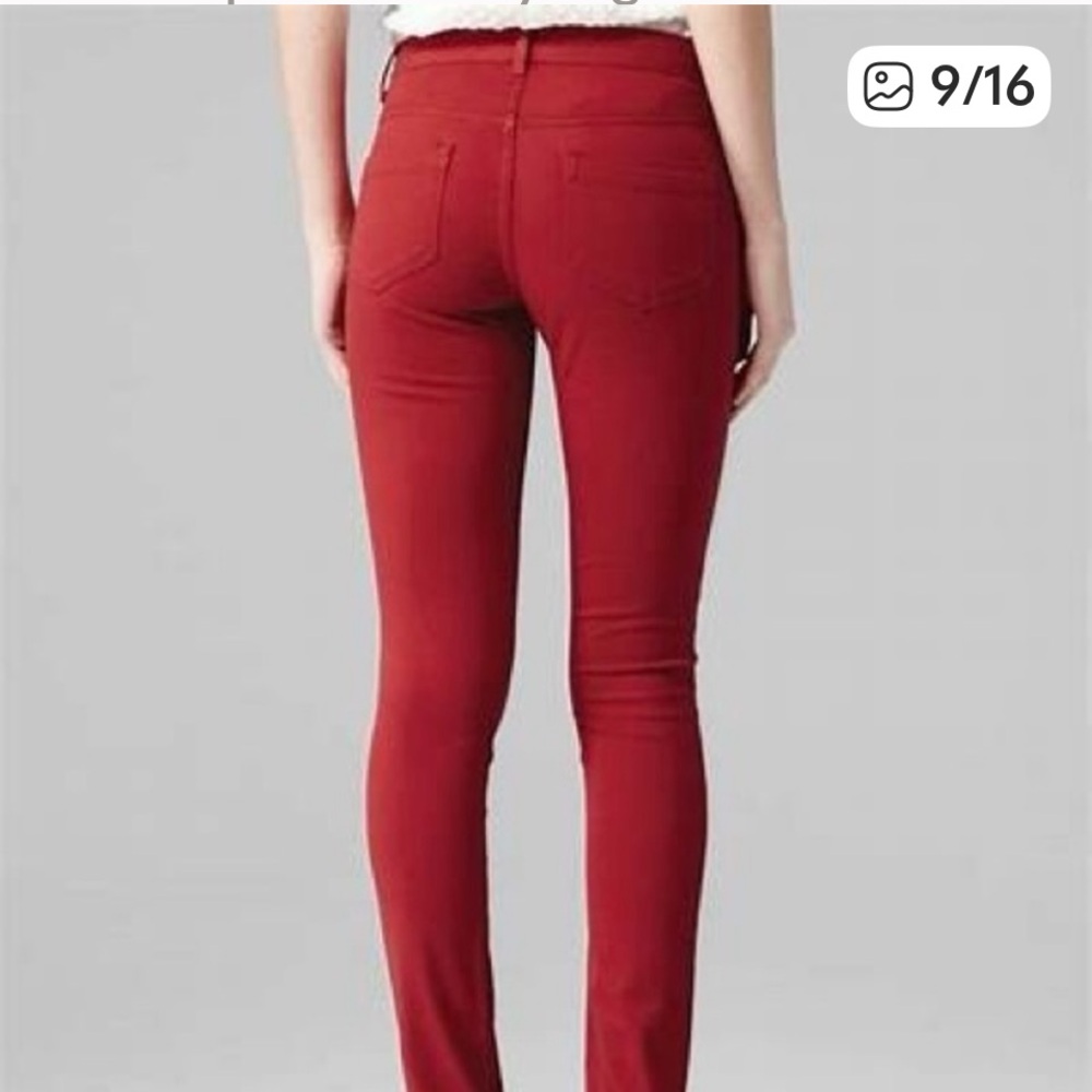 Pistola Monroe Ankle Cropped Red Raw Hem Jeans Size 26 Stretchy